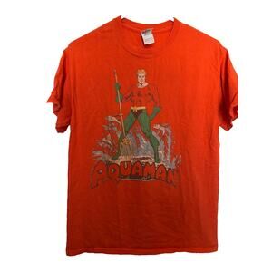 Orange Aquaman Mens Size Medium DC Comics Licensed Adult T-Shirt XL